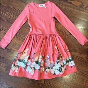 Molo Pink Dress with Bunnt and Floral Print